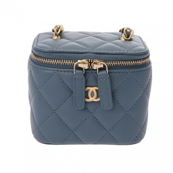 CHANEL Chanel Matelasse Coco Ball Chain Pouch Blue Navy AP1447 Women's Lambskin Shoulder Bag