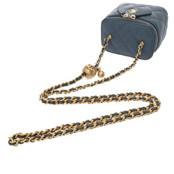 CHANEL Chanel Matelasse Coco Ball Chain Pouch Blue Navy AP1447 Women's Lambskin Shoulder Bag