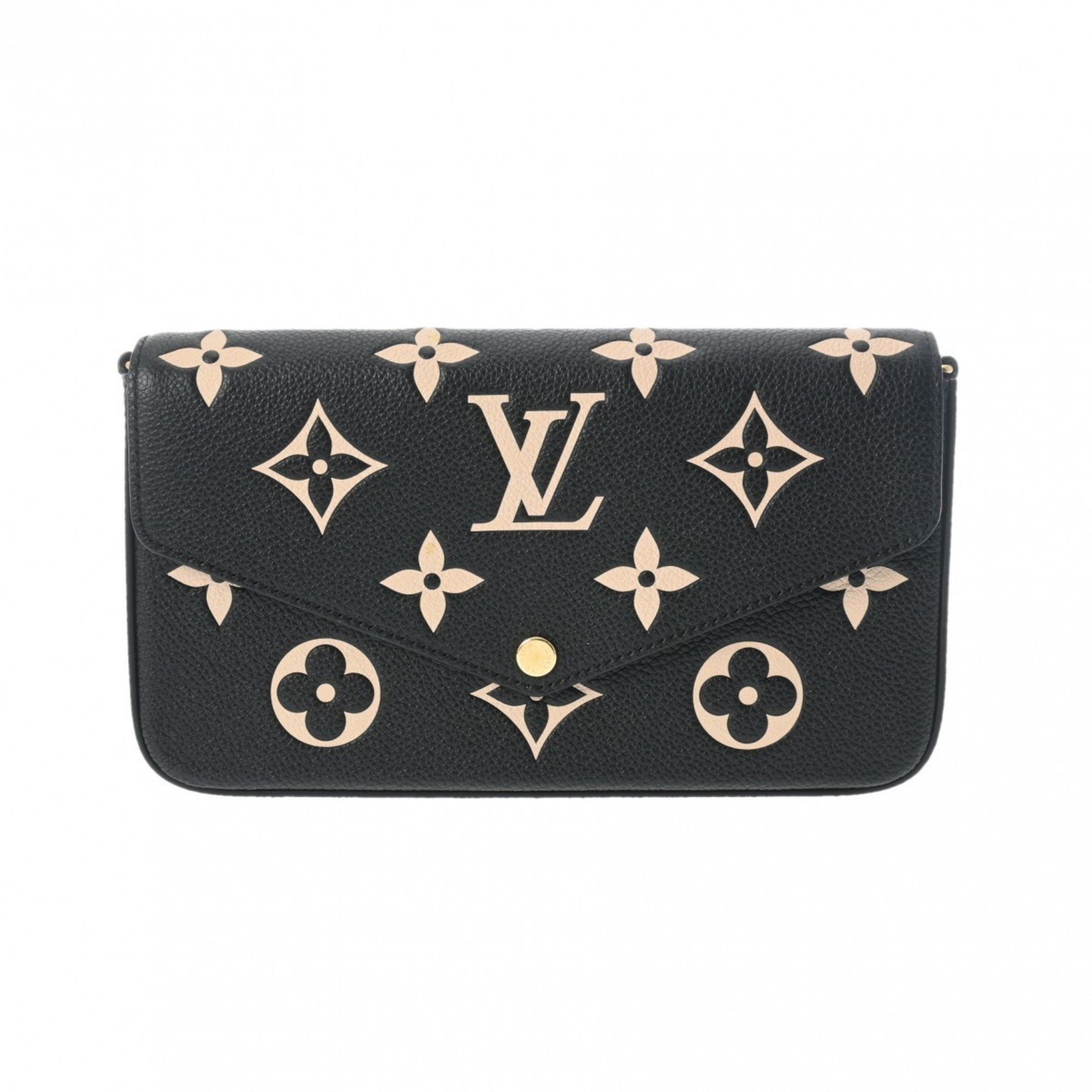 LOUIS VUITTON Monogram Empreinte Pochette Felicie Noir M82479 Women's Leather Shoulder Bag