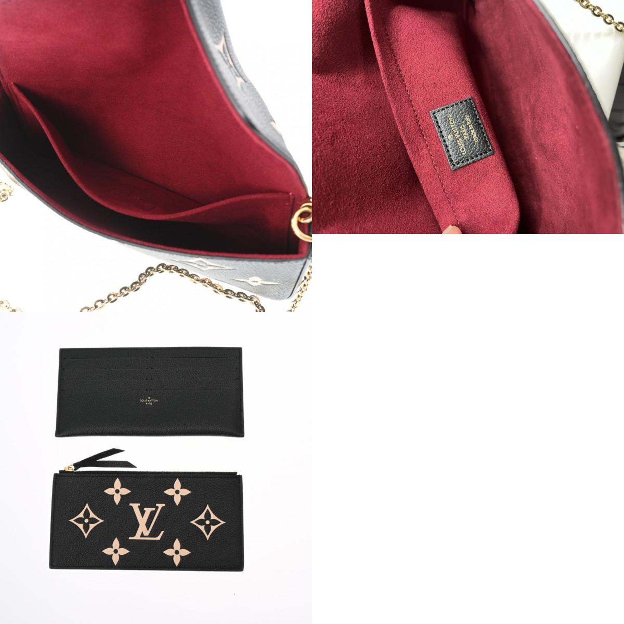 LOUIS VUITTON Monogram Empreinte Pochette Felicie Noir M82479 Women's Leather Shoulder Bag