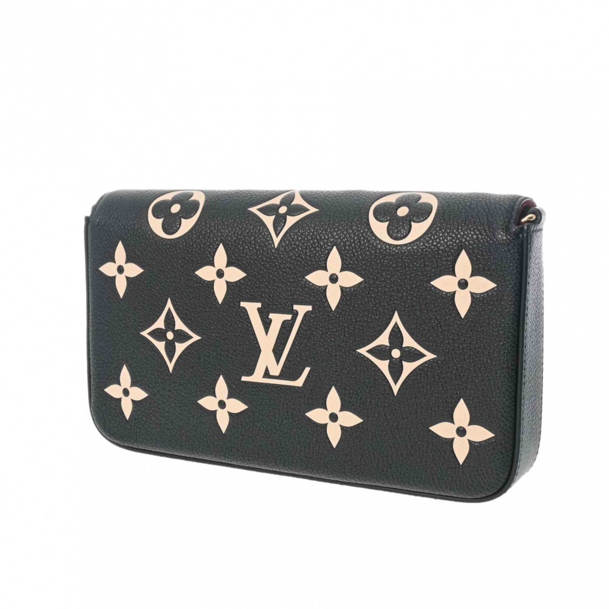 LOUIS VUITTON Monogram Empreinte Pochette Felicie Noir M82479 Women's Leather Shoulder Bag