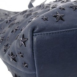 JIMMY CHOO Jimmy Choo Pimlico Star Studs Navy Women's Leather Tote Bag