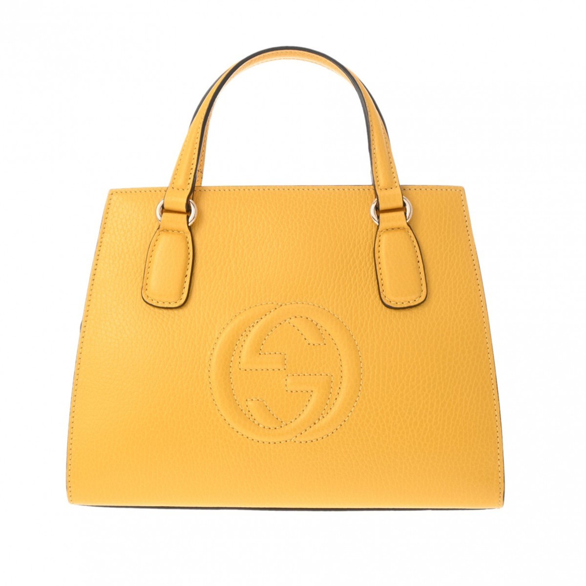 GUCCI Gucci Soho Outlet Yellow 607722 Women's Calfskin Handbag