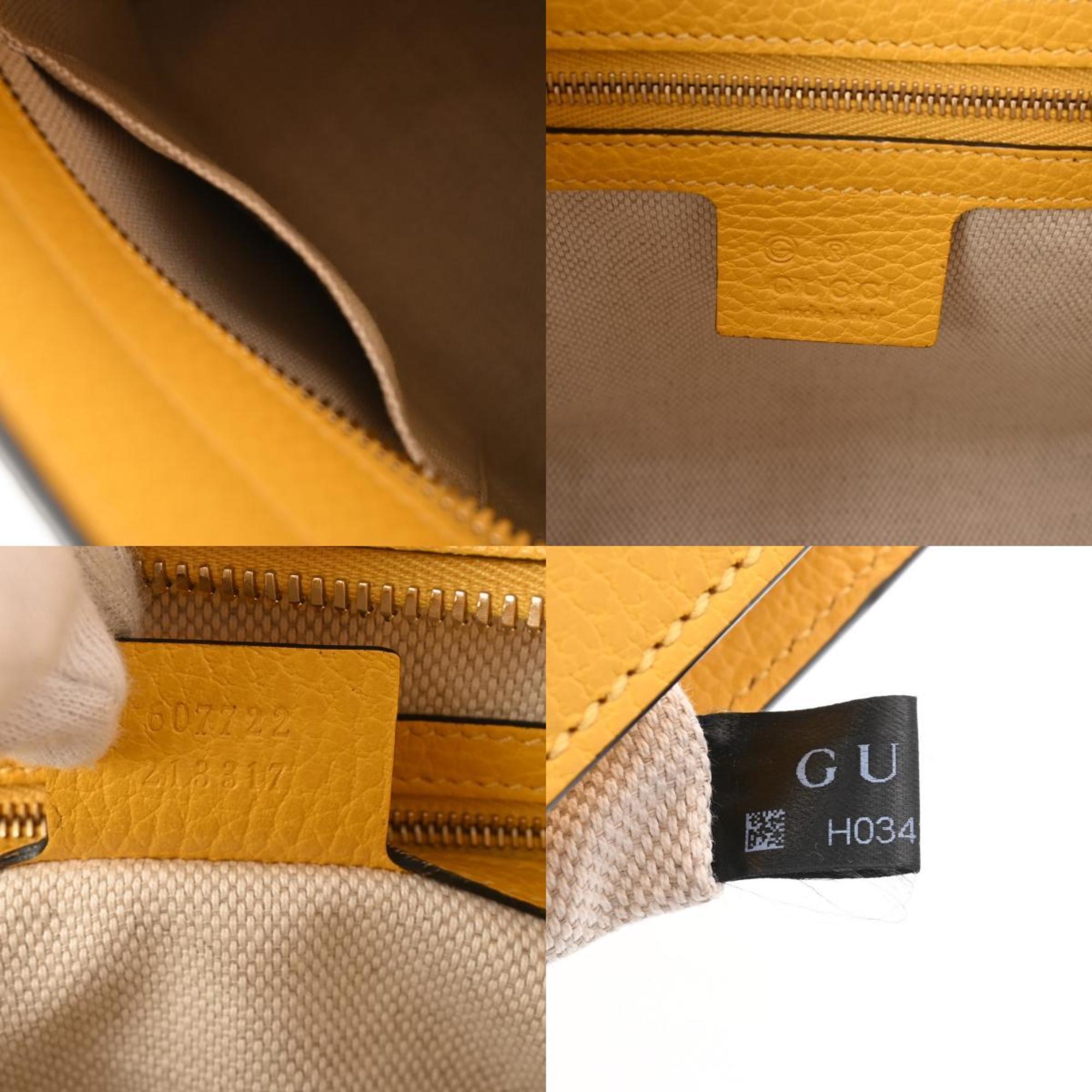 GUCCI Gucci Soho Outlet Yellow 607722 Women's Calfskin Handbag