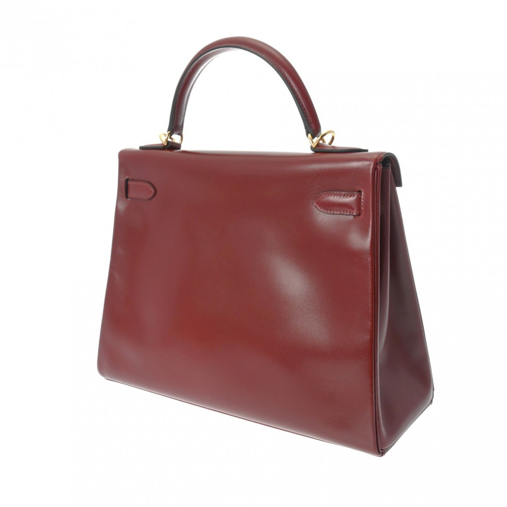 HERMES Kelly 32 Inner Stitching Rouge H G Stamp (around 2003) Women's Box Calf Handbag