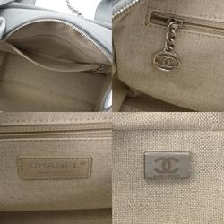 CHANEL Deauville Bowling Bag Blue A92749 Women's Canvas Handbag