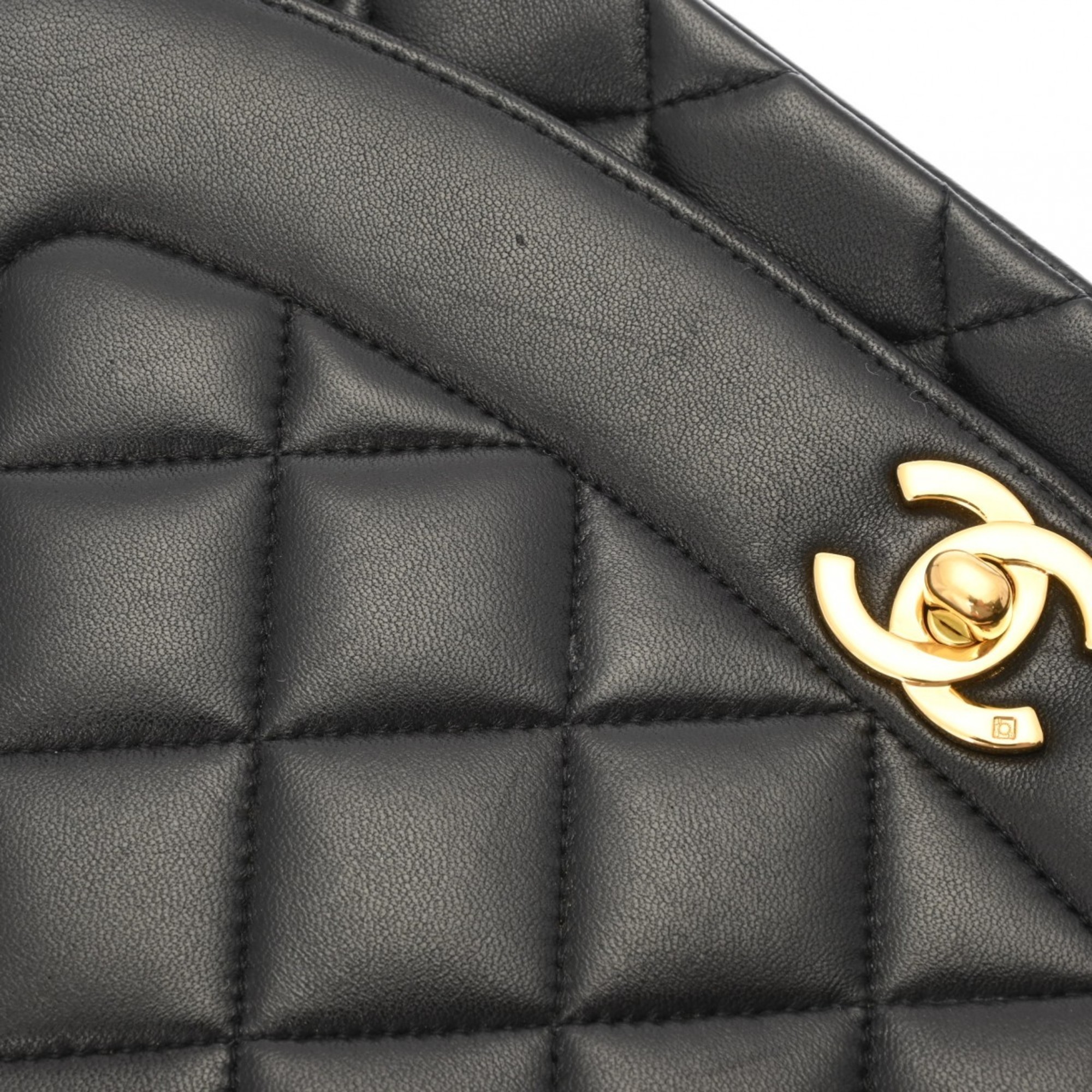 CHANEL Chanel Matelasse Diana 25cm Chain Shoulder Black Women's Lambskin Bag