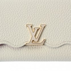 LOUIS VUITTON Louis Vuitton Portefeuille Capucines Compact White M82268 Women's Taurillon Leather Tri-fold Wallet