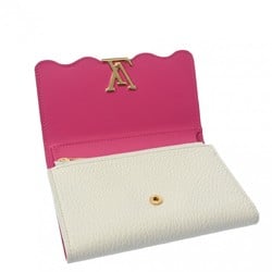 LOUIS VUITTON Louis Vuitton Portefeuille Capucines Compact White M82268 Women's Taurillon Leather Tri-fold Wallet