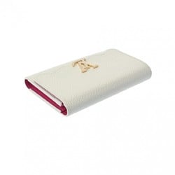 LOUIS VUITTON Louis Vuitton Portefeuille Capucines Compact White M82268 Women's Taurillon Leather Tri-fold Wallet