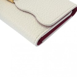 LOUIS VUITTON Louis Vuitton Portefeuille Capucines Compact White M82268 Women's Taurillon Leather Tri-fold Wallet