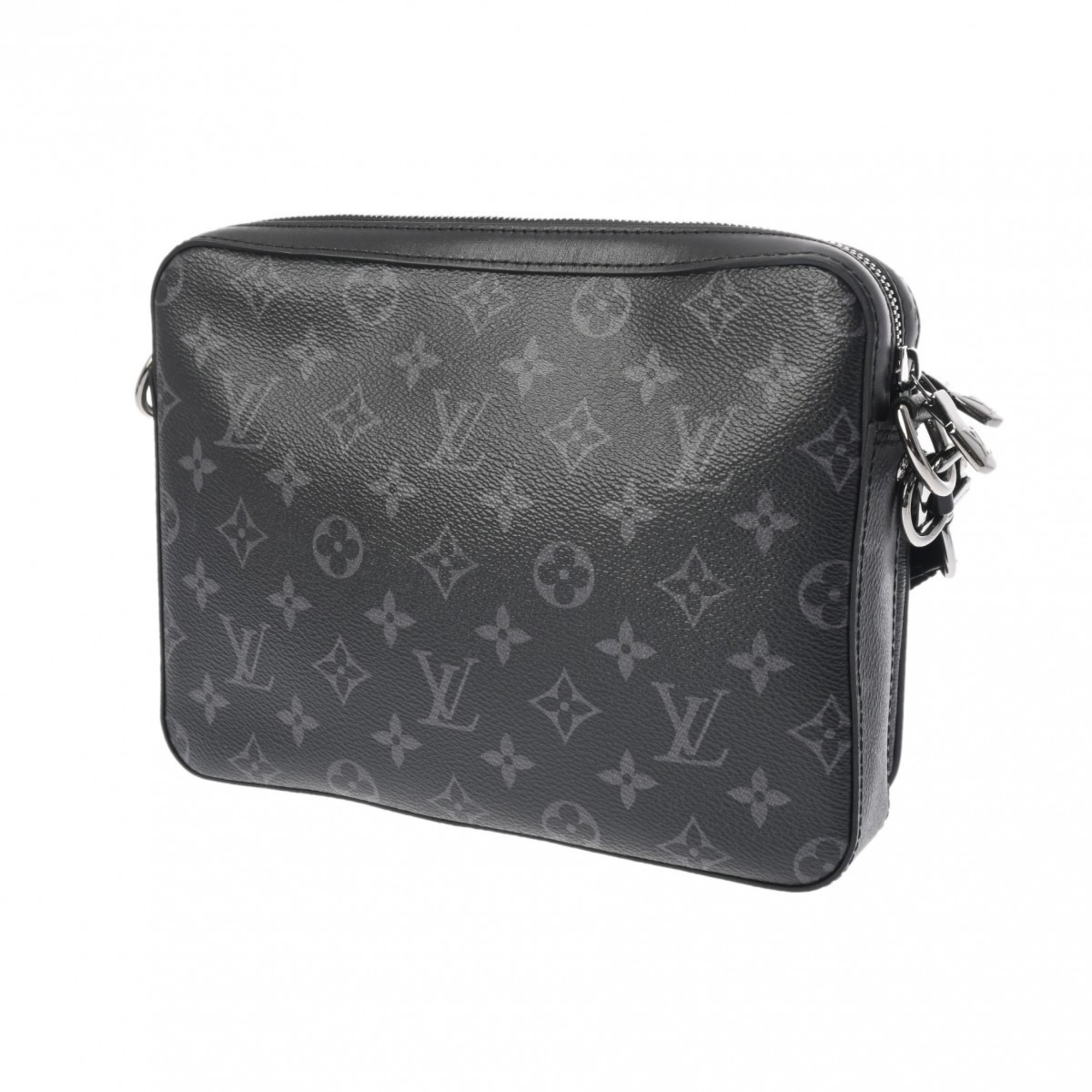 LOUIS VUITTON Louis Vuitton Monogram Eclipse Trio Black/Grey M69443 Men's Canvas Shoulder Bag