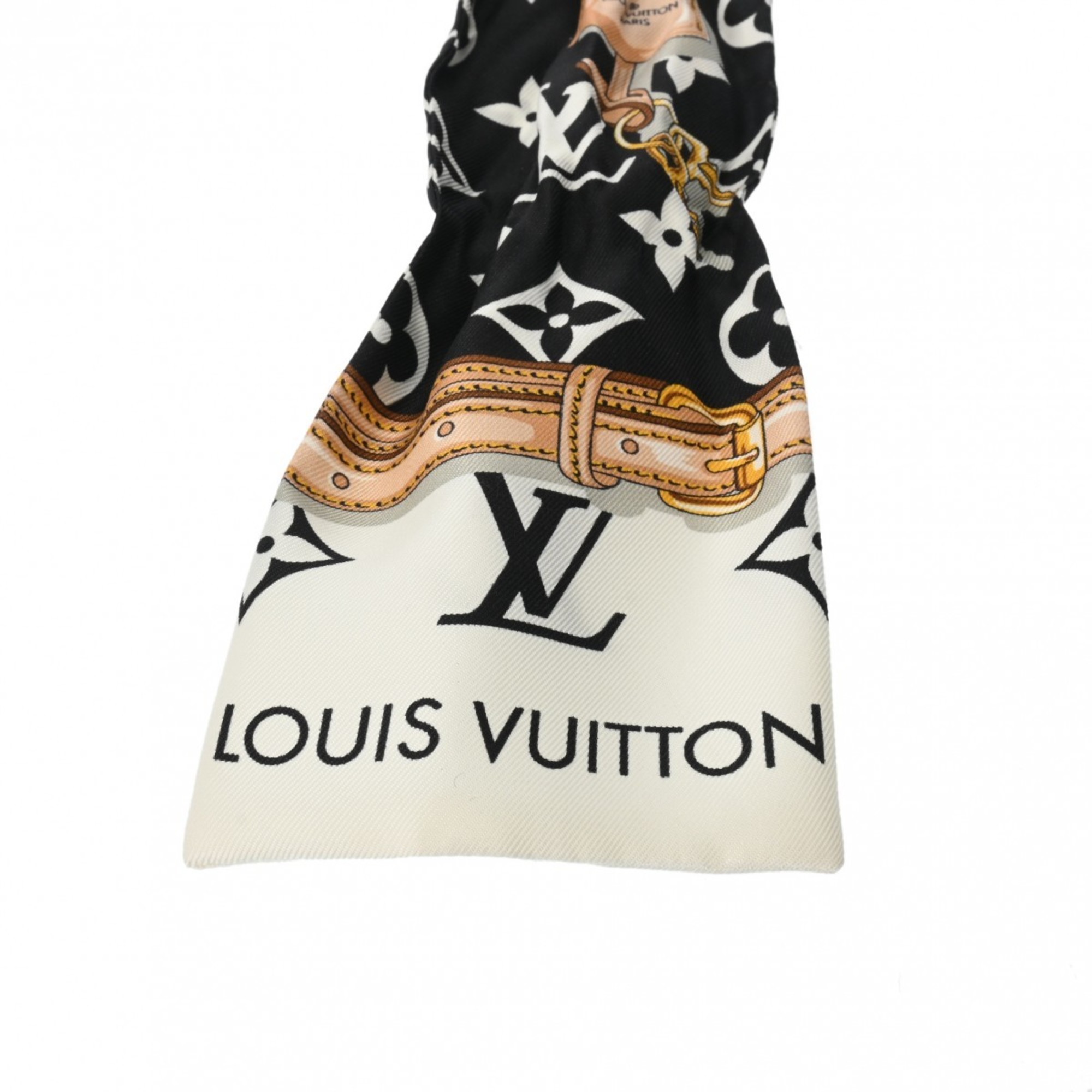 LOUIS VUITTON Louis Vuitton Bandeau Monogram Confidential Black/White M78656 Women's 100% Silk Scarf