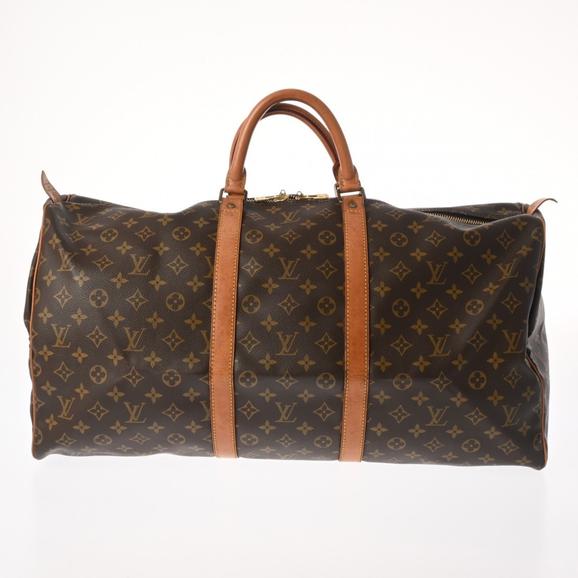 LOUIS VUITTON Louis Vuitton Monogram Keepall 55 Brown M41424 Unisex Canvas Boston Bag