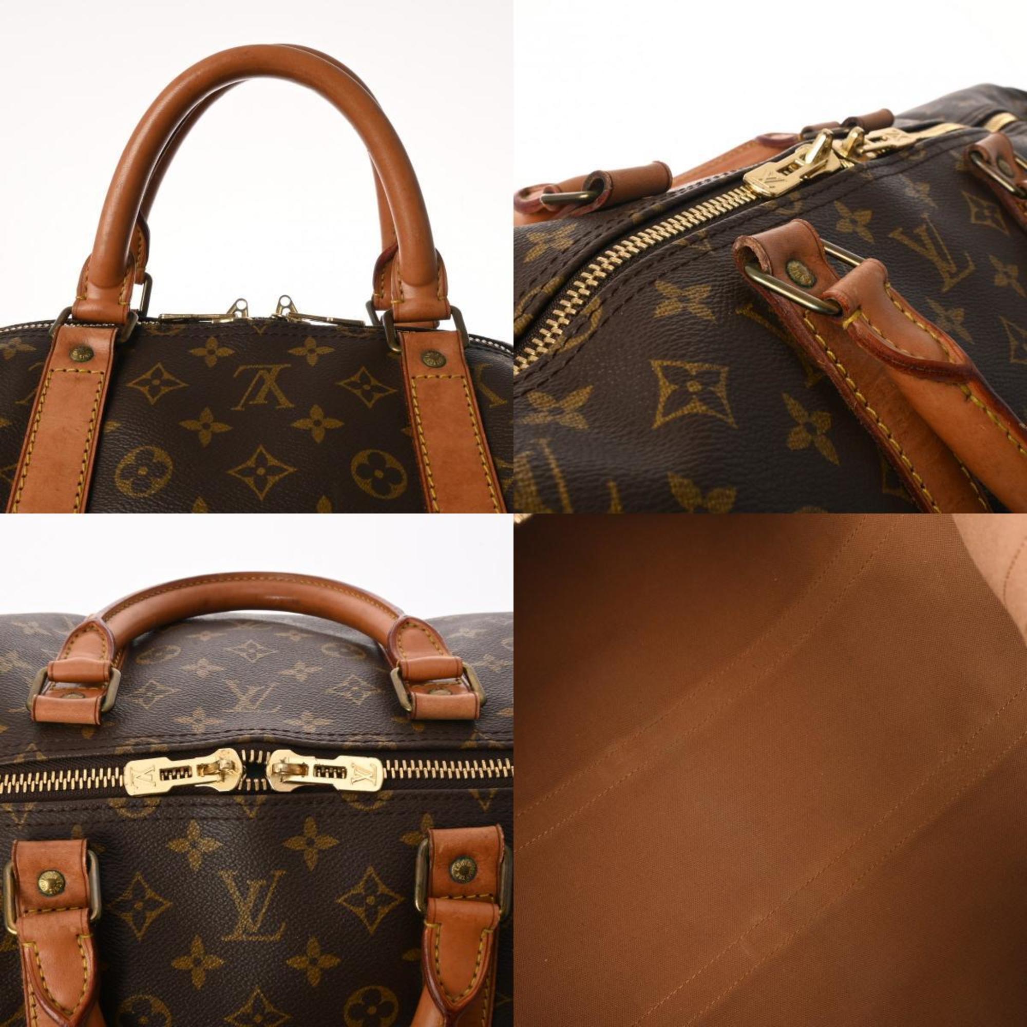 LOUIS VUITTON Louis Vuitton Monogram Keepall 55 Brown M41424 Unisex Canvas Boston Bag