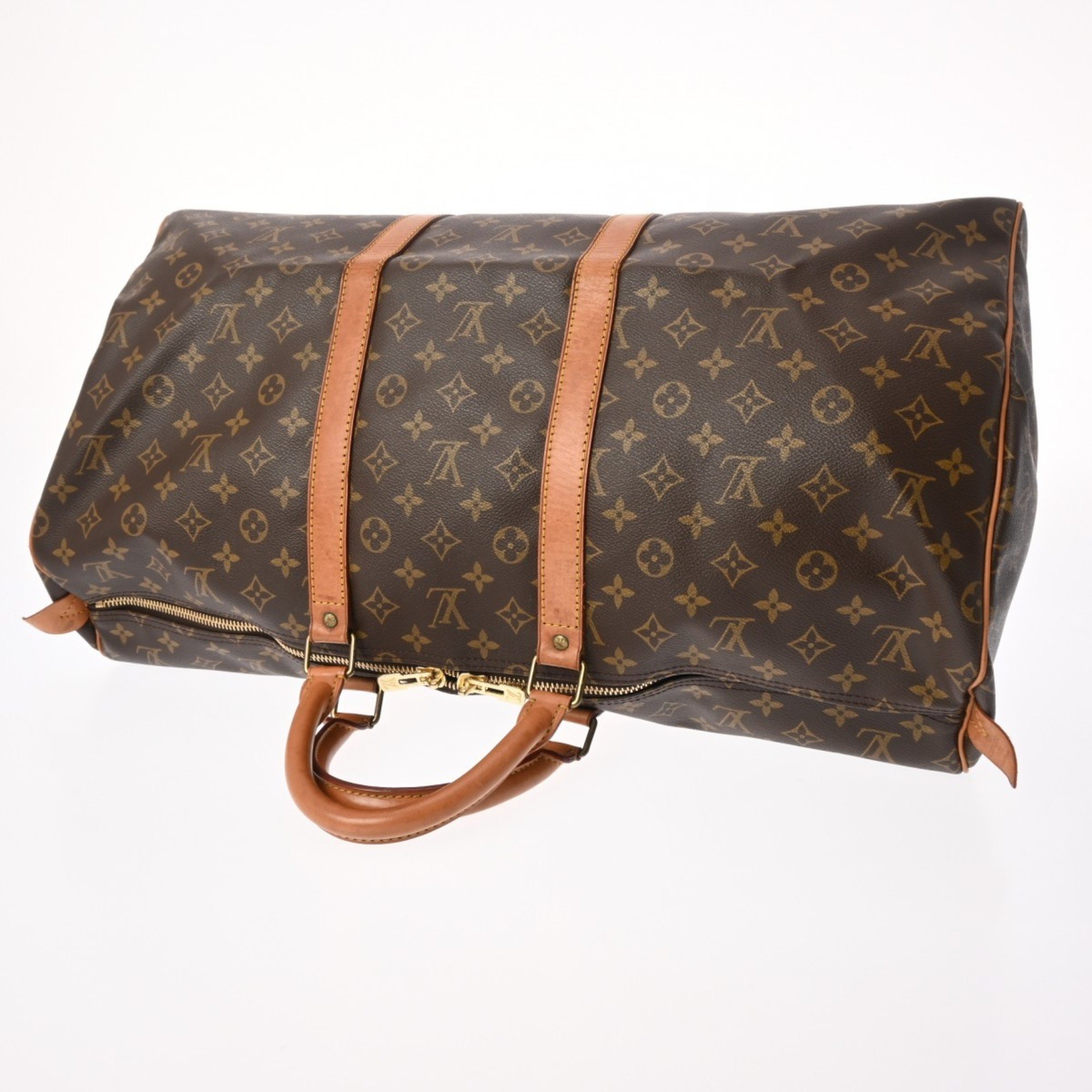 LOUIS VUITTON Louis Vuitton Monogram Keepall 55 Brown M41424 Unisex Canvas Boston Bag