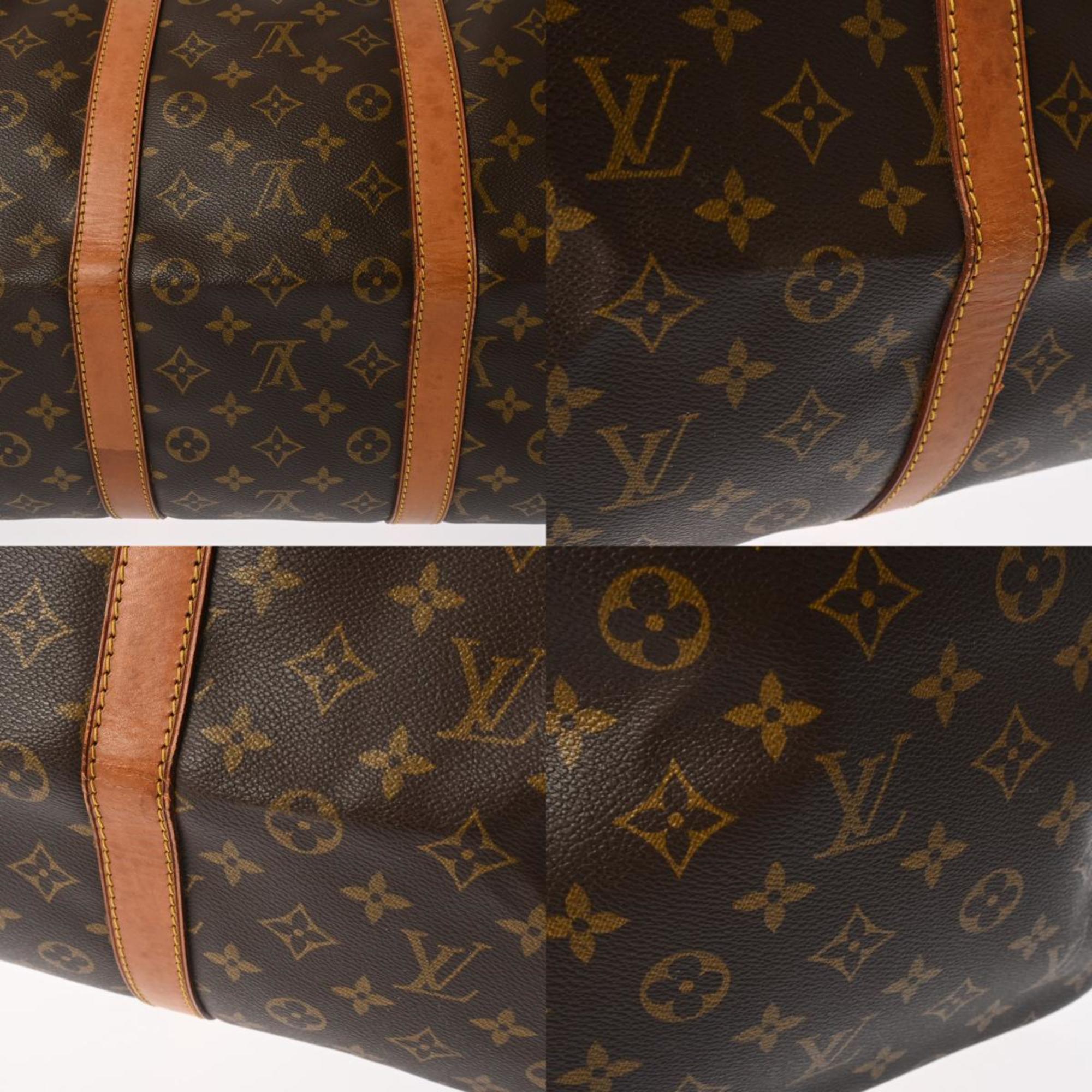 LOUIS VUITTON Louis Vuitton Monogram Keepall 55 Brown M41424 Unisex Canvas Boston Bag