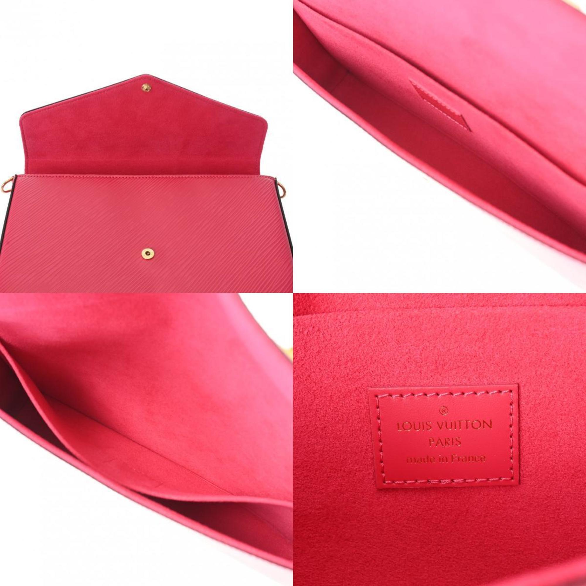 LOUIS VUITTON Louis Vuitton Epi Pochette Felicie Hot Pink M62614 Women's Leather Chain Wallet