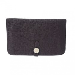 HERMES Dogon GM Raisin □F stamp (around 2002) Unisex Togo Long Wallet