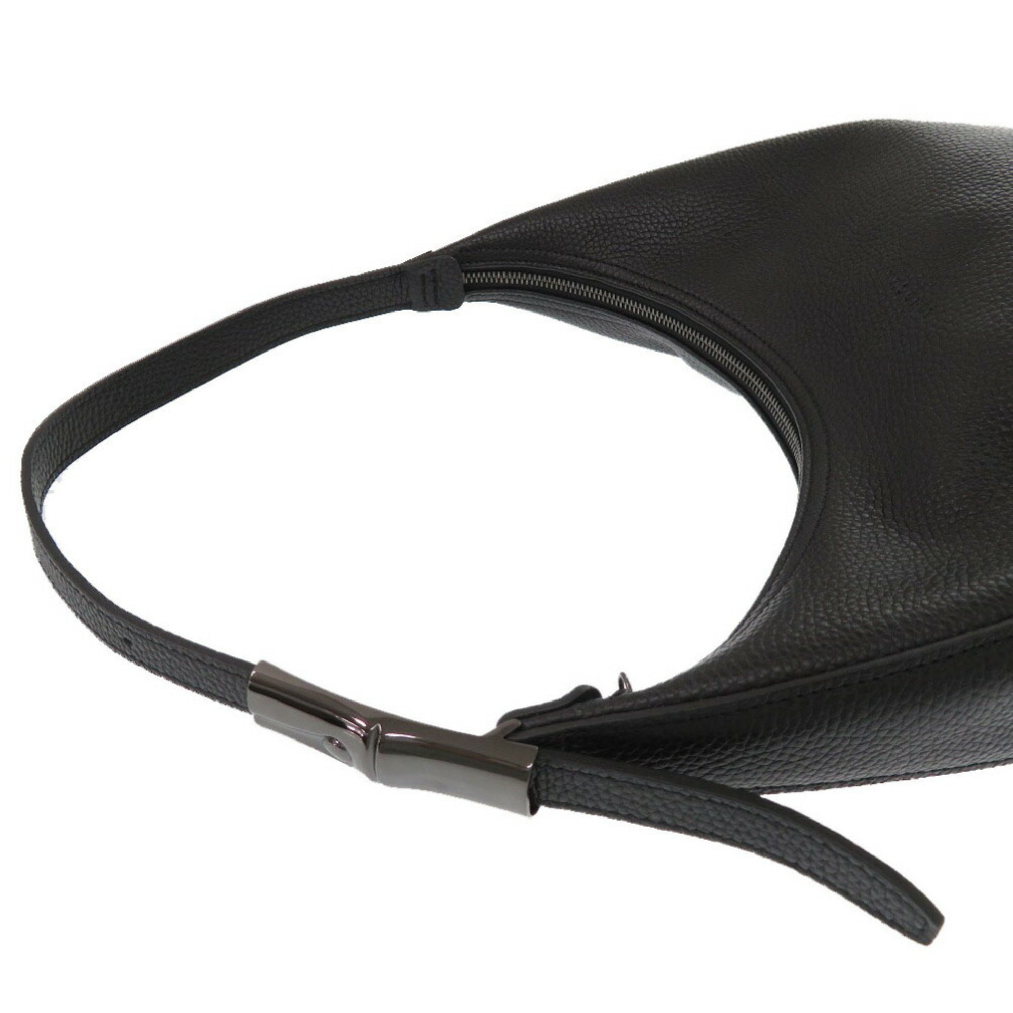 Longchamp Le Roso Essential M Hobo Bag Leather Black Shoulder 0405Longchamp