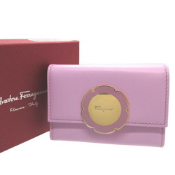 Salvatore Ferragamo 22D162 Leather Pink 6-ring Key Case 0922Salvatore