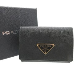 Prada 1MH042 Compact Wallet Saffiano Leather Black Tri-fold 2299PRADA