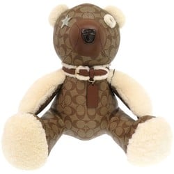 Coach Signature Stuffed Animal Teddy Bear Coated Canvas E2148-75528 Leather Khaki 2152COACH