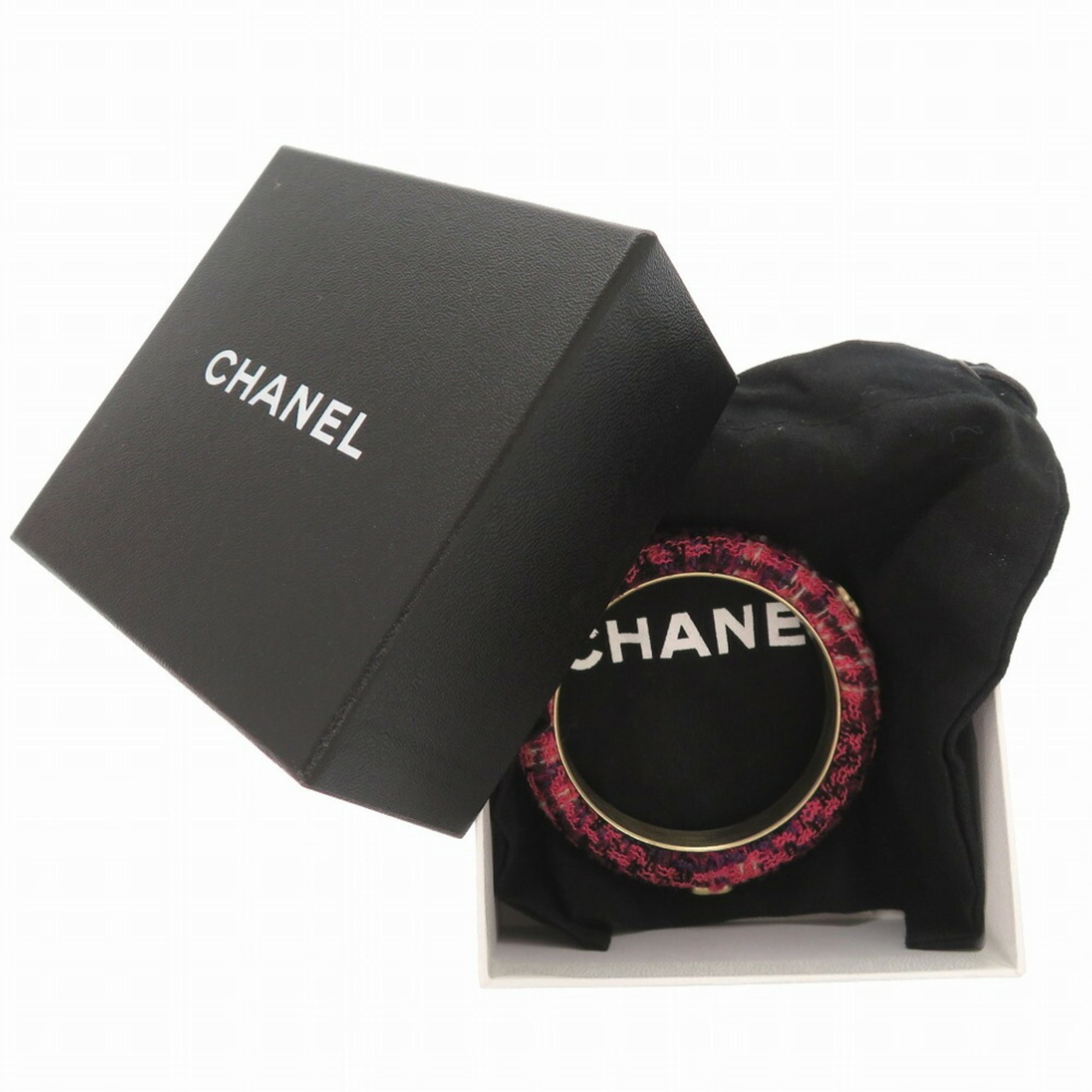 Chanel Coco Mark 09A Tweed Purple/Pink Bangle 0790CHANEL