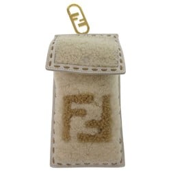 Fendi FF Smartphone Case Fur Day Limited Bag Charm Sheepskin Calf White 0097FENDI