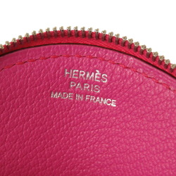 Hermes Animal Pig Leather Pink J Engraved Coin Case Wallet 0528 HERMES