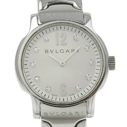 BVLGARI Solotempo ST29S Silver Dial 10P Diamond SS Quartz Ladies 29mm Watch