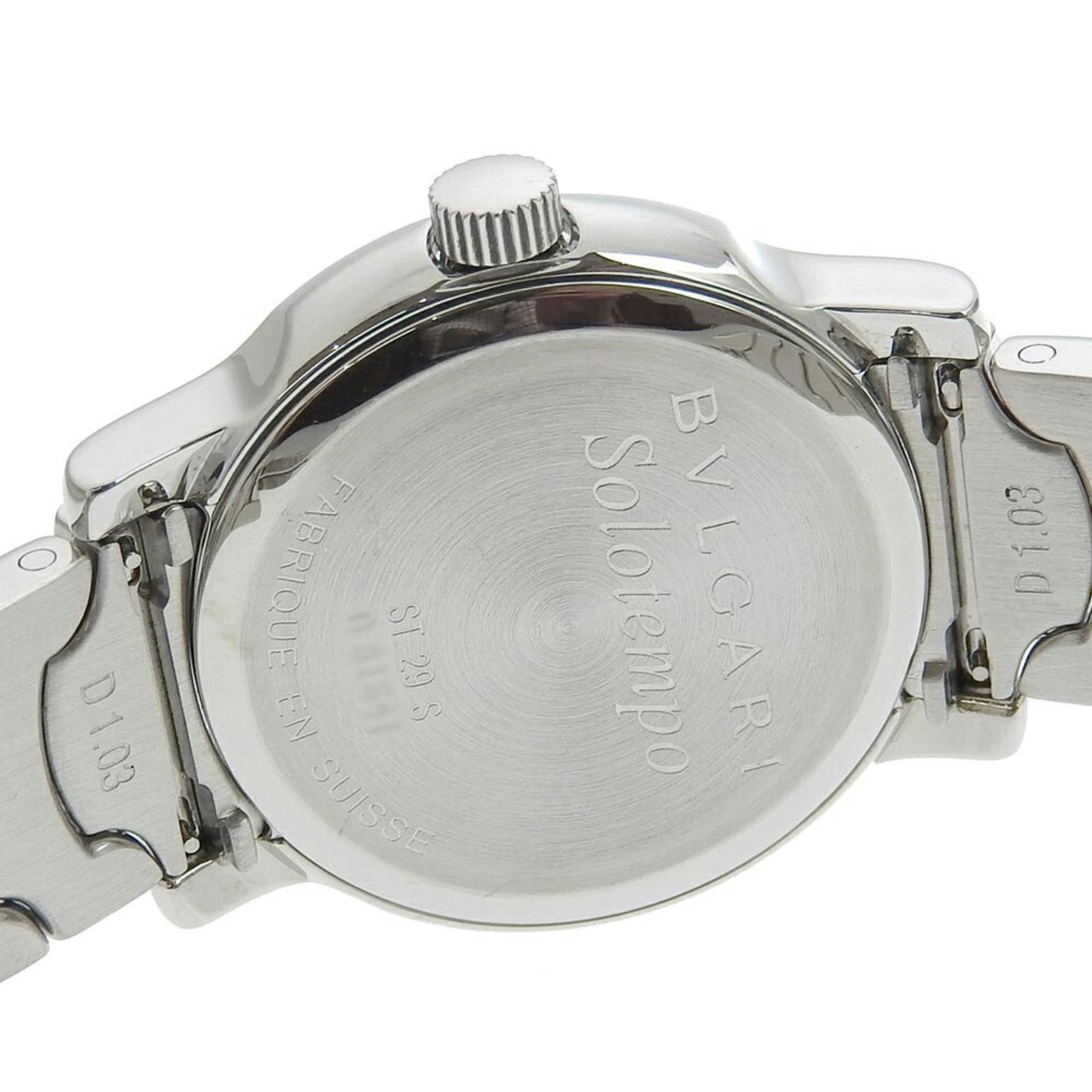 BVLGARI Solotempo ST29S Silver Dial 10P Diamond SS Quartz Ladies 29mm Watch