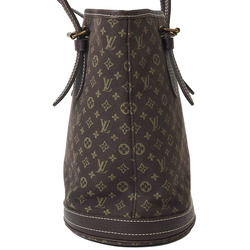 Louis Vuitton Bucket PM Bag Ebene M95226 Women's Monogram Run Tote Canvas LOUIS VUITTON