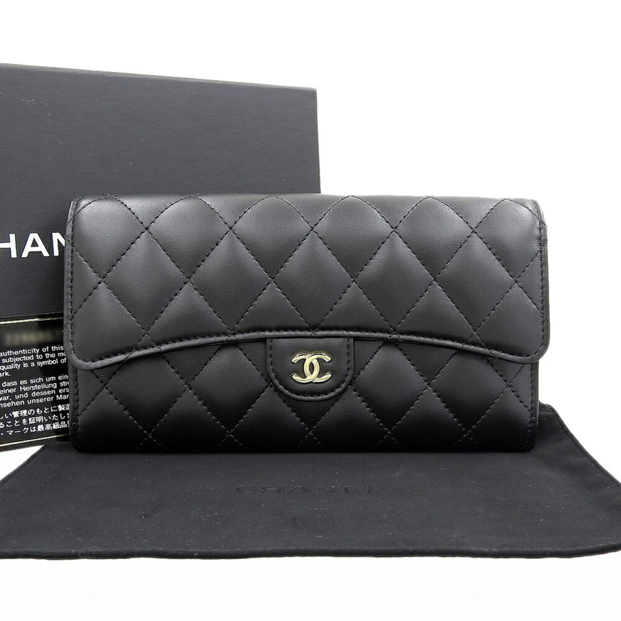 CHANEL Matelasse Timeless Classic Coco Mark Long Wallet Seal 2 A80758