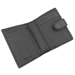 BOTTEGA VENETA Intrecciato Compact Wallet Double Fold Black