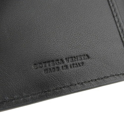 BOTTEGA VENETA Intrecciato Compact Wallet Double Fold Black