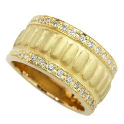 SEIKO Ring, K18YG Yellow Gold, Melee Diamonds, 0.20ct, Approx. Size 11.5, Thick, Wide