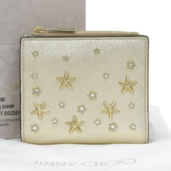 Jimmy Choo Hanni Folding Wallet Compact Gold Star Studs