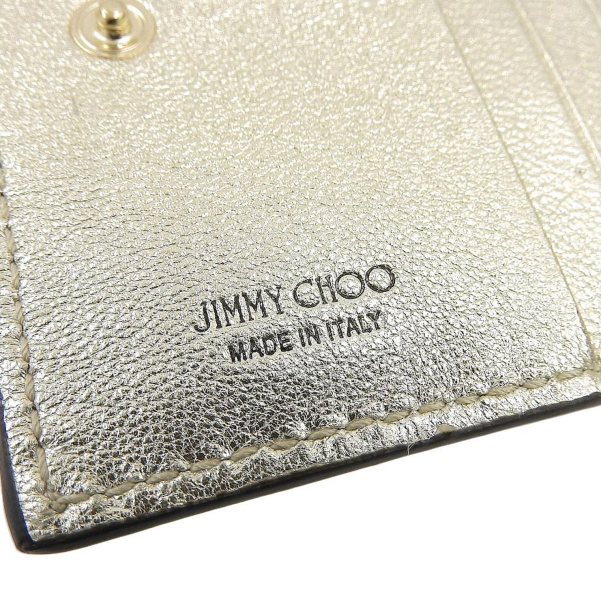 Jimmy Choo Hanni Folding Wallet Compact Gold Star Studs