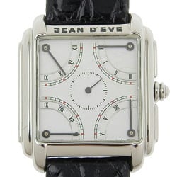 Jean Eve Quarta 09 24 65A White Dial SS Leather Quartz 30mm Ladies Watch