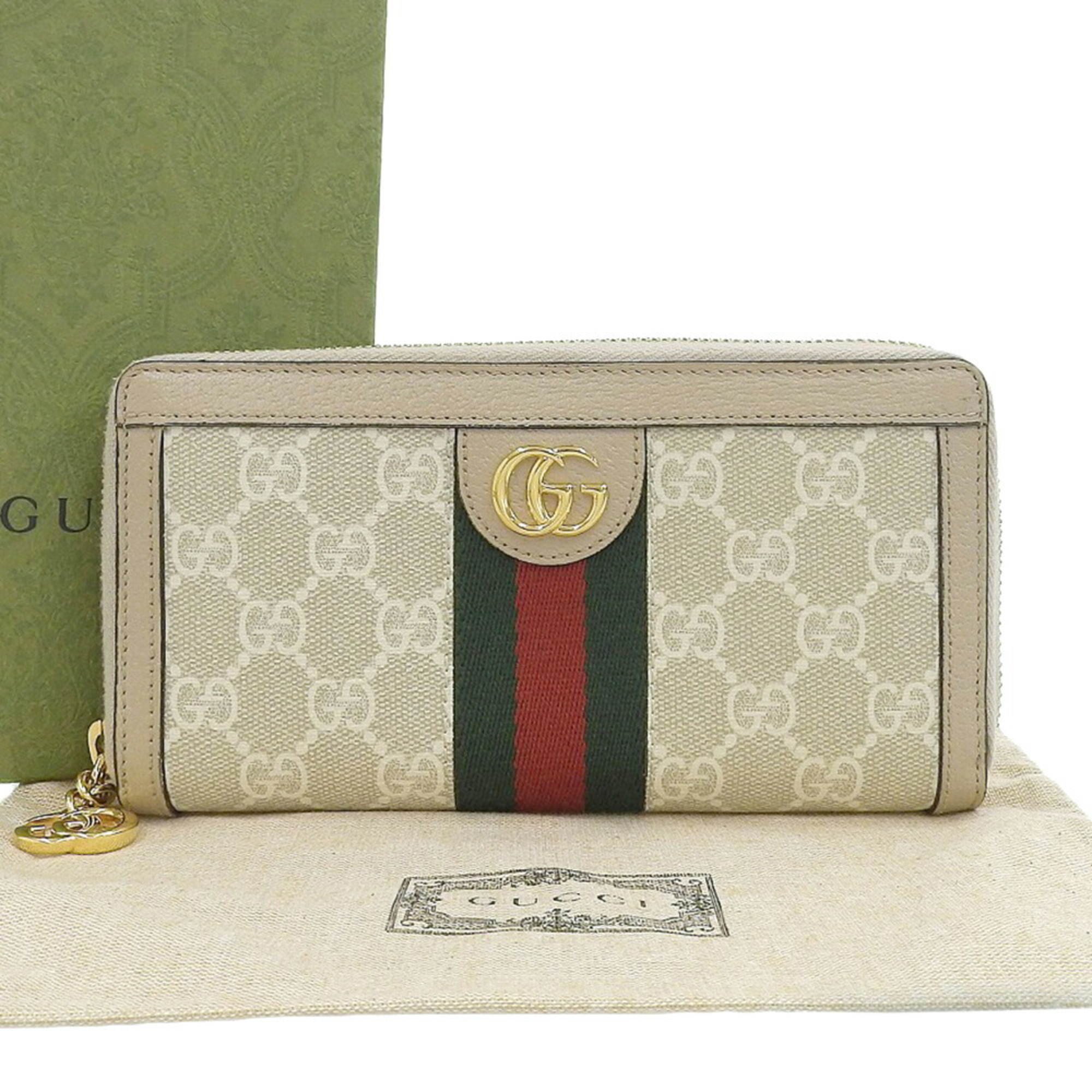 GUCCI Ophidia GG Supreme Marmont Round Long Wallet 523154 1147