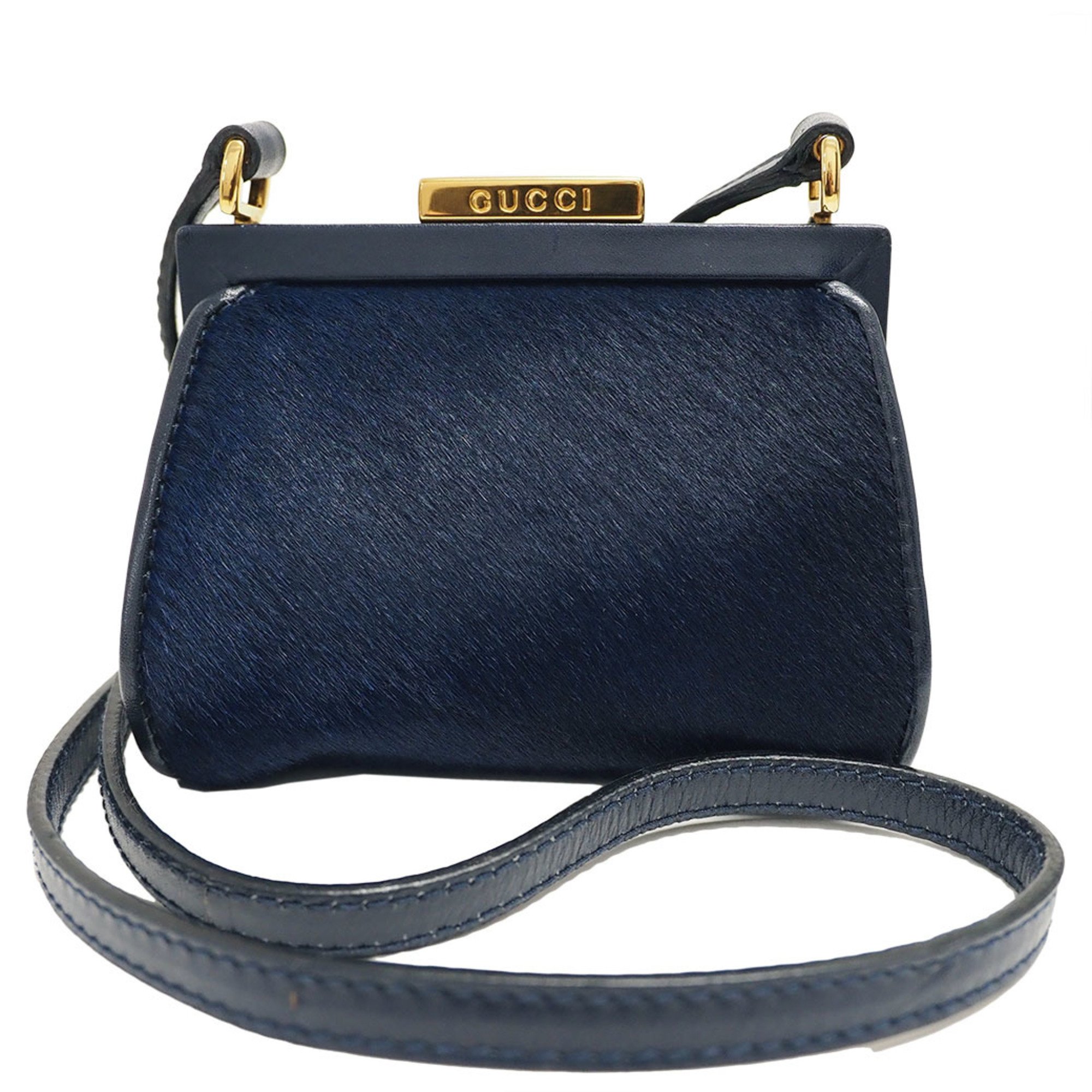 Gucci Old Pony Shoulder Bag Navy 03019521314 Women's Pochette GUCCI