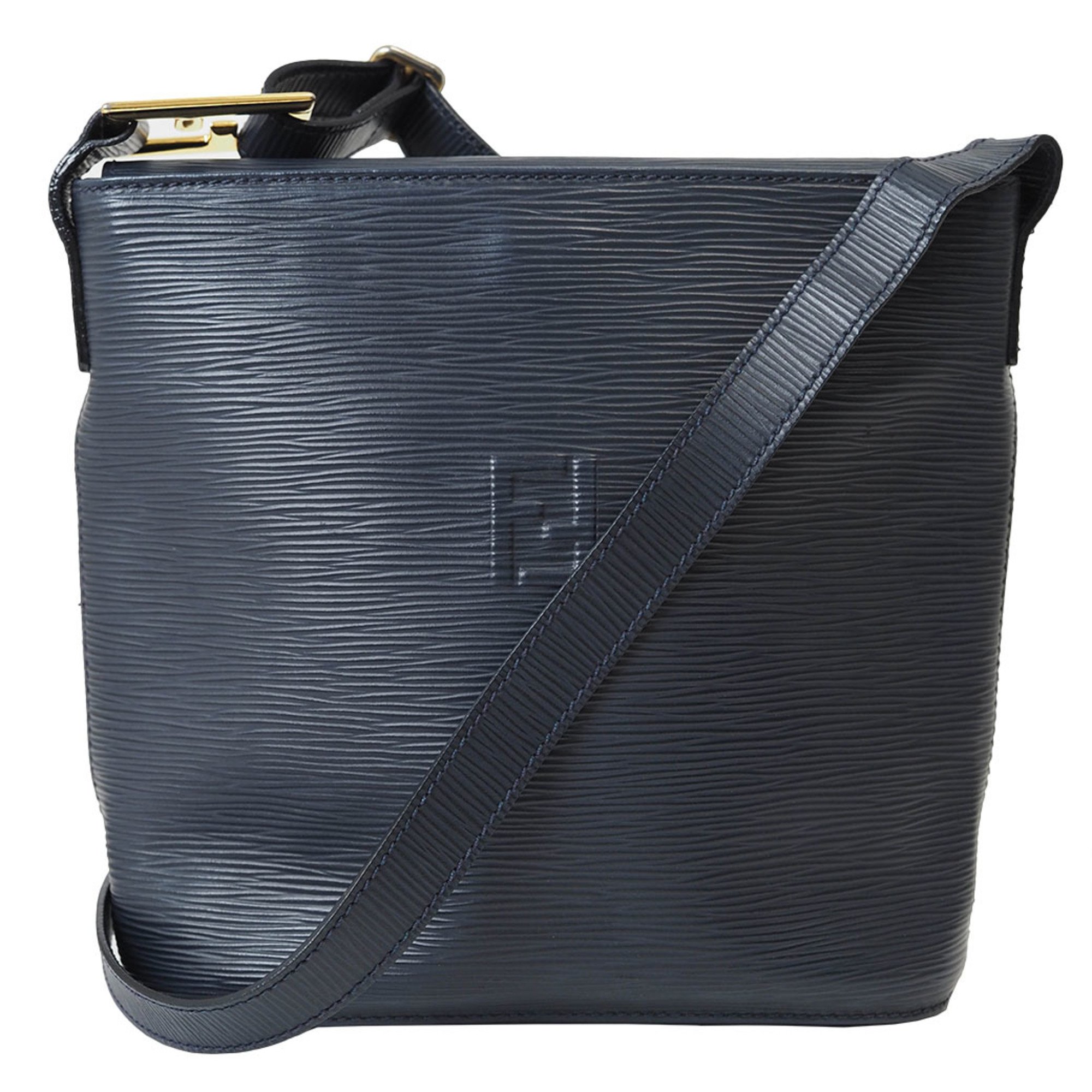 FENDI Shoulder Bag Navy Women's Leather Old Epi A5