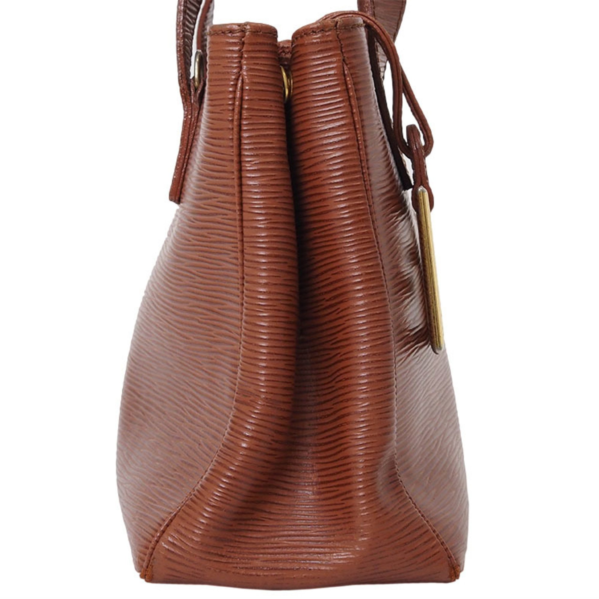 FENDI Hand Bag Brown Women's Leather FF Old Epi