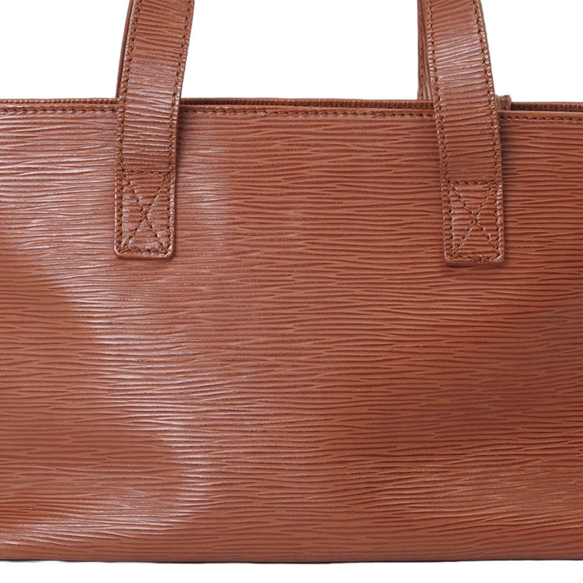 FENDI Hand Bag Brown Women's Leather FF Old Epi