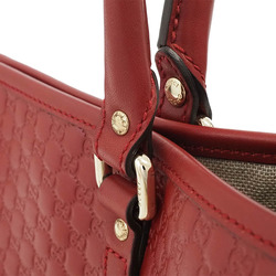 Gucci Guccissima Micro GG Tote Bag Red 449647 Women's Leather Handbag GUCCI