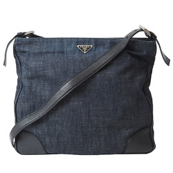 Prada Denim Shoulder Bag Navy VA0182 Men's Cotton Crossbody Storage PRADA