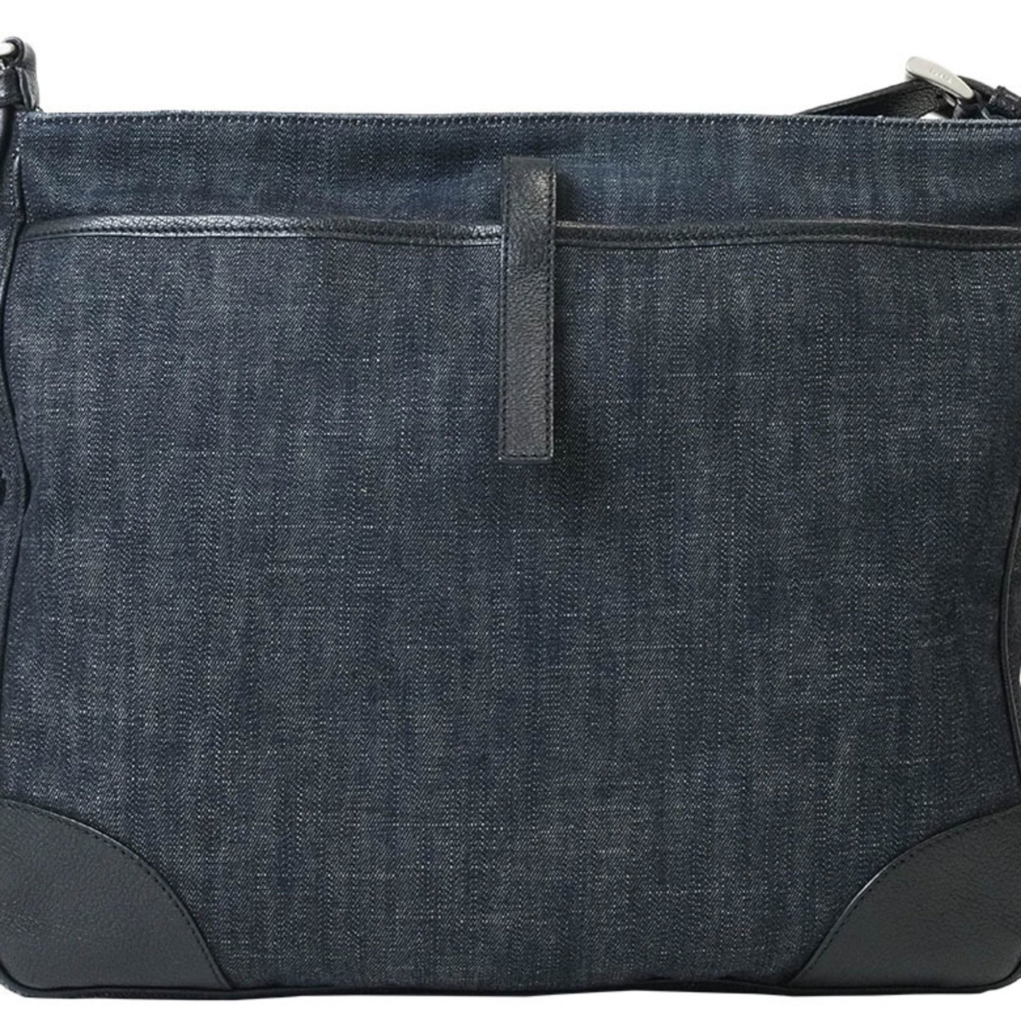 Prada Denim Shoulder Bag Navy VA0182 Men's Cotton Crossbody Storage PRADA