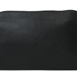 Prada Saffiano Bag Black VR0056 Men's Leather Clutch Second Porter PRADA