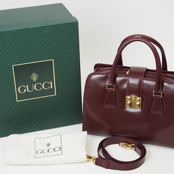 Gucci Old Handbag Bordeaux 000・109・0112 Women's Leather Doctor's Bag Lady Lock GUCCI